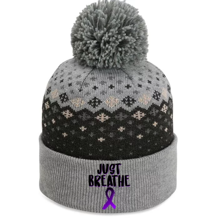 Just Breathe Cystic Fibrosis Cancer The Baniff Cuffed Pom Beanie