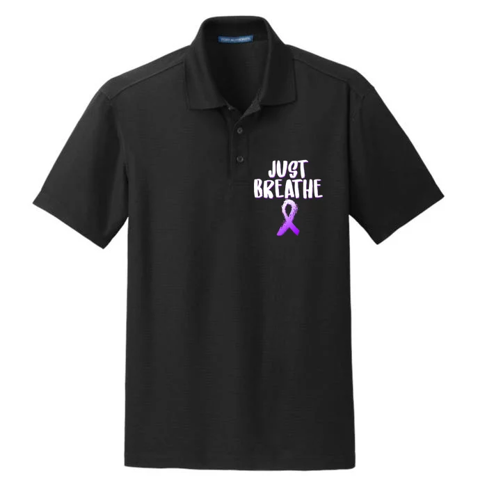 Just Breathe Cystic Fibrosis Cancer Dry Zone Grid Performance Polo