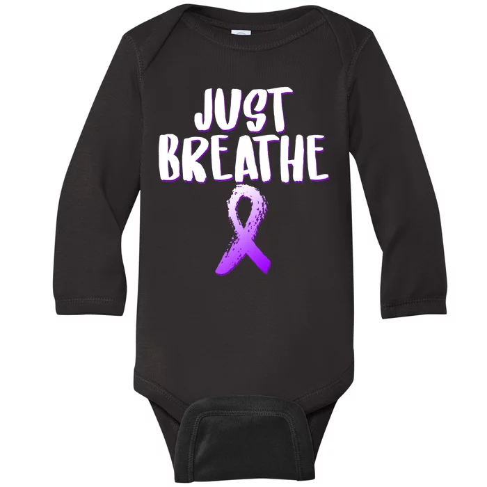 Just Breathe Cystic Fibrosis Cancer Baby Long Sleeve Bodysuit