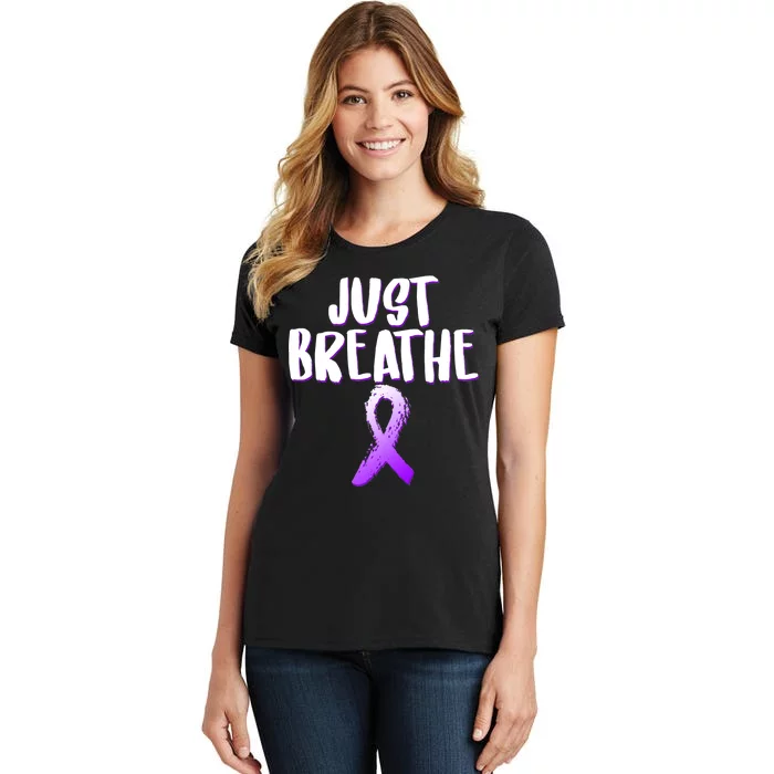 Just Breathe Cystic Fibrosis Cancer Women's T-Shirt