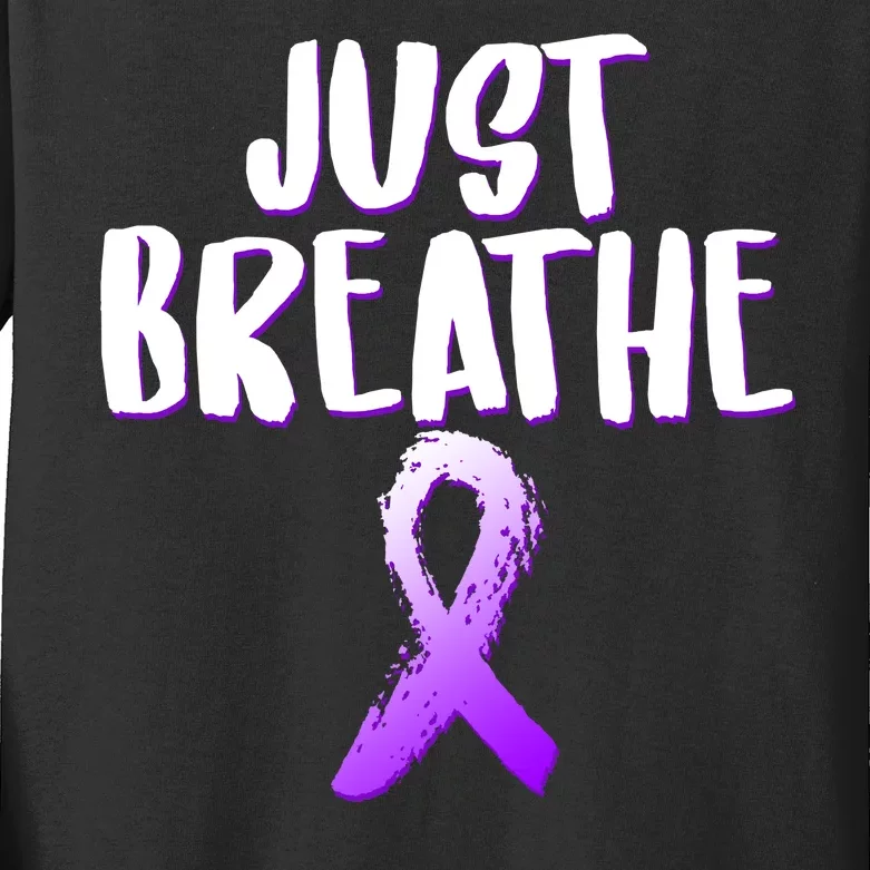 Just Breathe Cystic Fibrosis Cancer Kids Long Sleeve Shirt