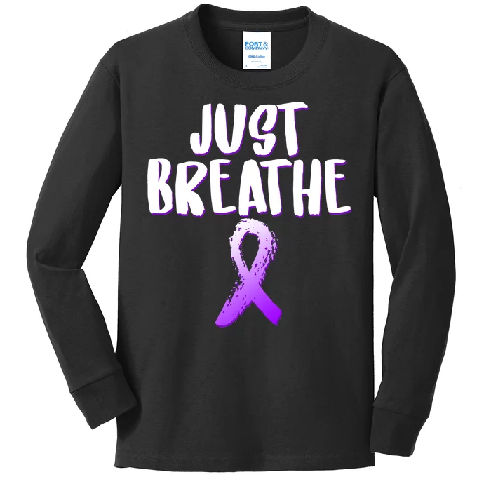 Just Breathe Cystic Fibrosis Cancer Kids Long Sleeve Shirt