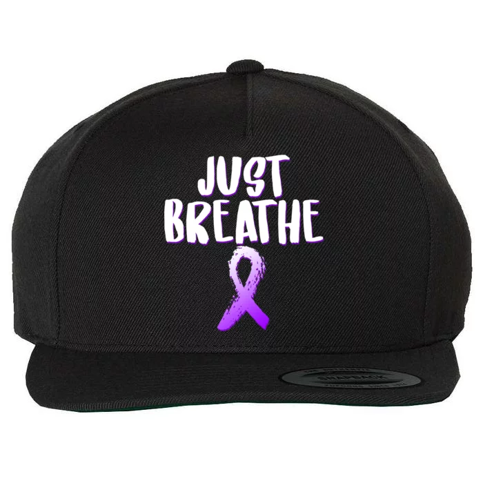 Just Breathe Cystic Fibrosis Cancer Wool Snapback Cap