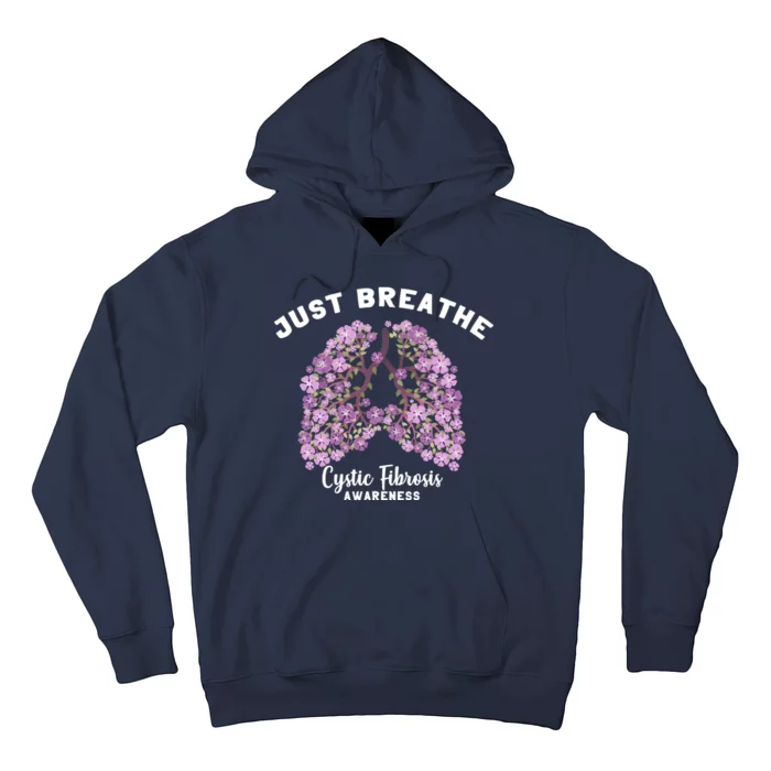 Just Breathe Cystic Fibrosis Lung Flowers Hoodie