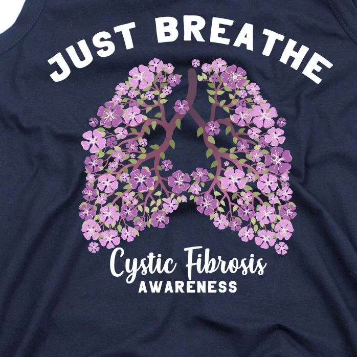 Just Breathe Cystic Fibrosis Lung Flowers Tank Top