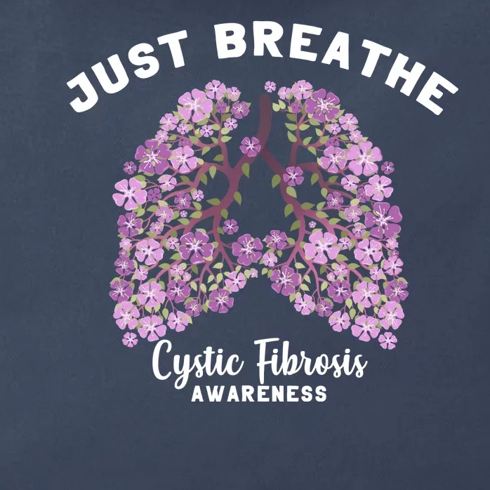 Just Breathe Cystic Fibrosis Lung Flowers Zip Tote Bag