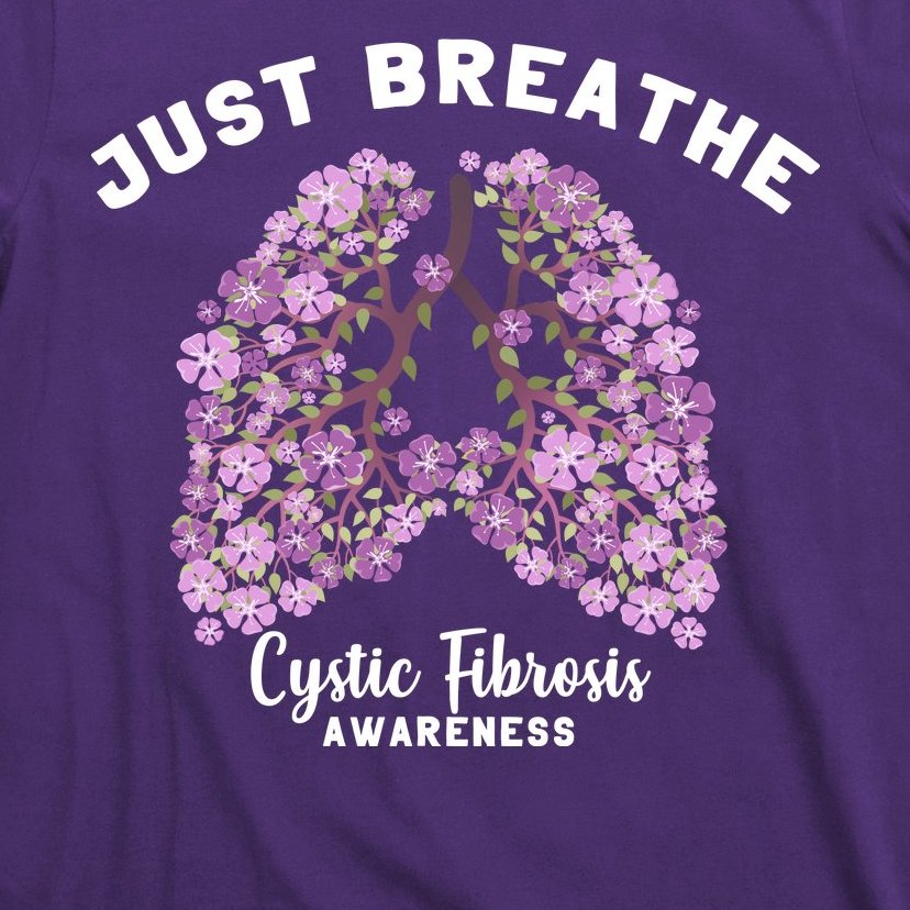 Just Breathe Cystic Fibrosis Lung Flowers T-Shirt | TeeShirtPalace