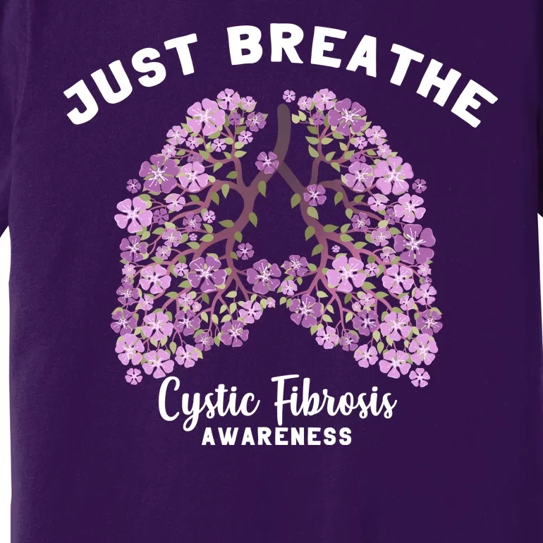 Just Breathe Cystic Fibrosis Lung Flowers Premium T-Shirt