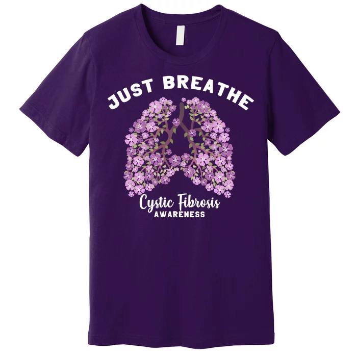 Just Breathe Cystic Fibrosis Lung Flowers Premium T-Shirt