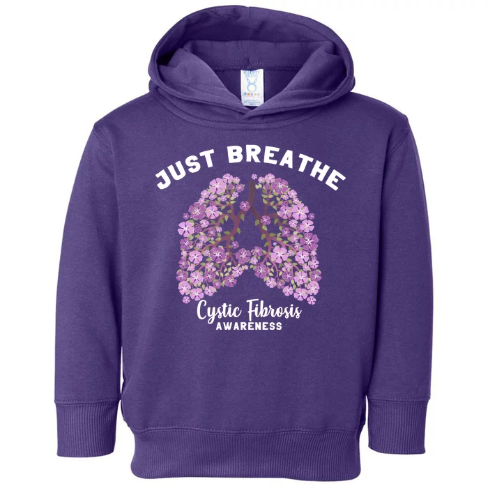 Just Breathe Cystic Fibrosis Lung Flowers Toddler Hoodie