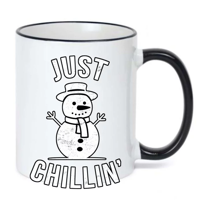 Just Chillin Snowman Black Color Changing Mug