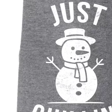 Just Chillin Snowman Doggie 3-End Fleece Hoodie