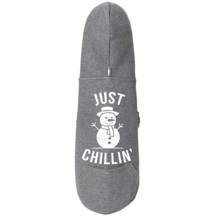 Just Chillin Snowman Doggie 3-End Fleece Hoodie