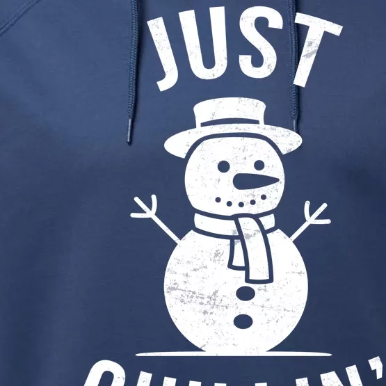 Just Chillin Snowman Performance Fleece Hoodie