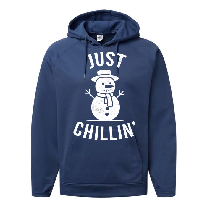 Just Chillin Snowman Performance Fleece Hoodie