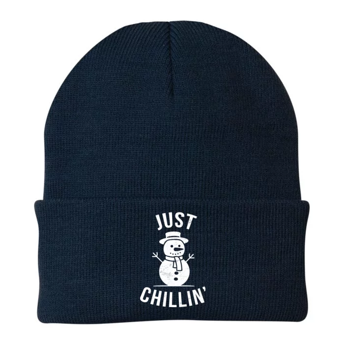 Just Chillin Snowman Knit Cap Winter Beanie