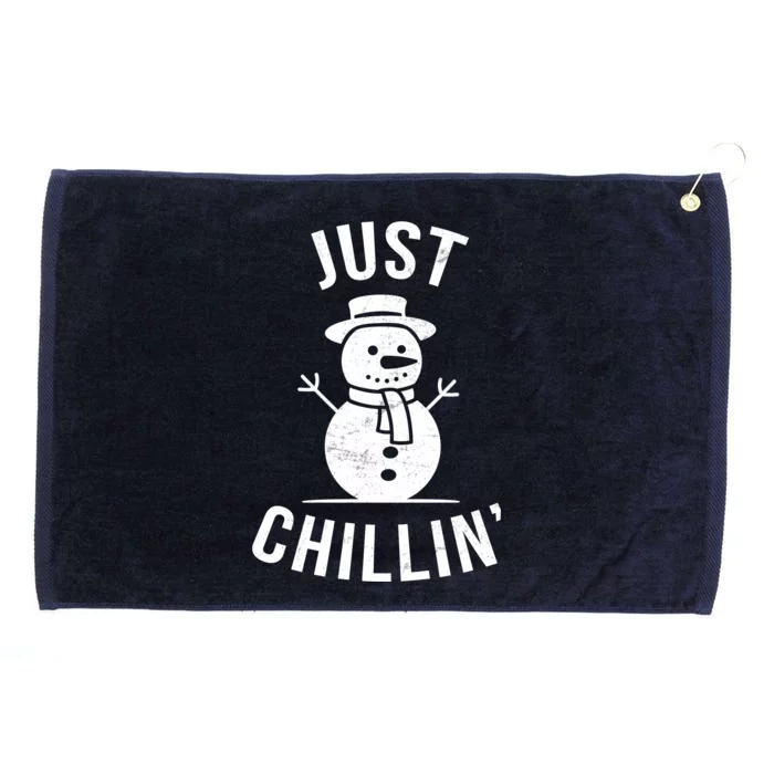 Just Chillin Snowman Grommeted Golf Towel