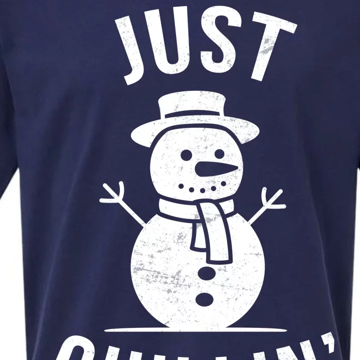 Just Chillin Snowman Sueded Cloud Jersey T-Shirt