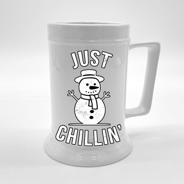 Just Chillin Snowman Front & Back Beer Stein