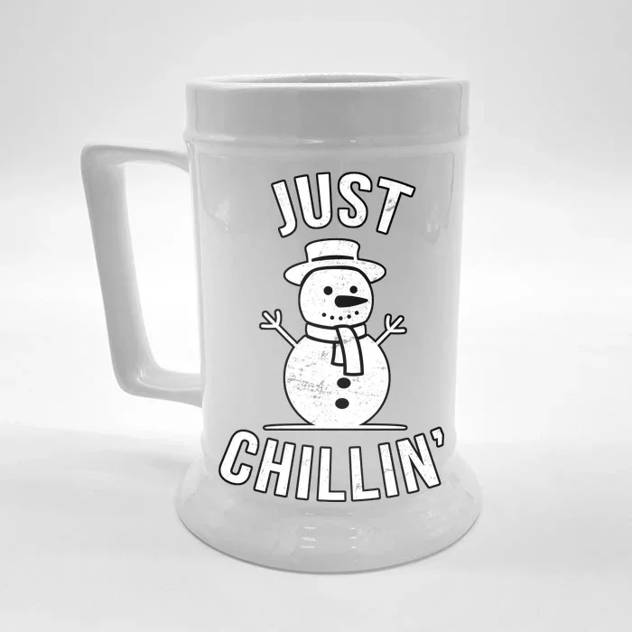 Just Chillin Snowman Front & Back Beer Stein