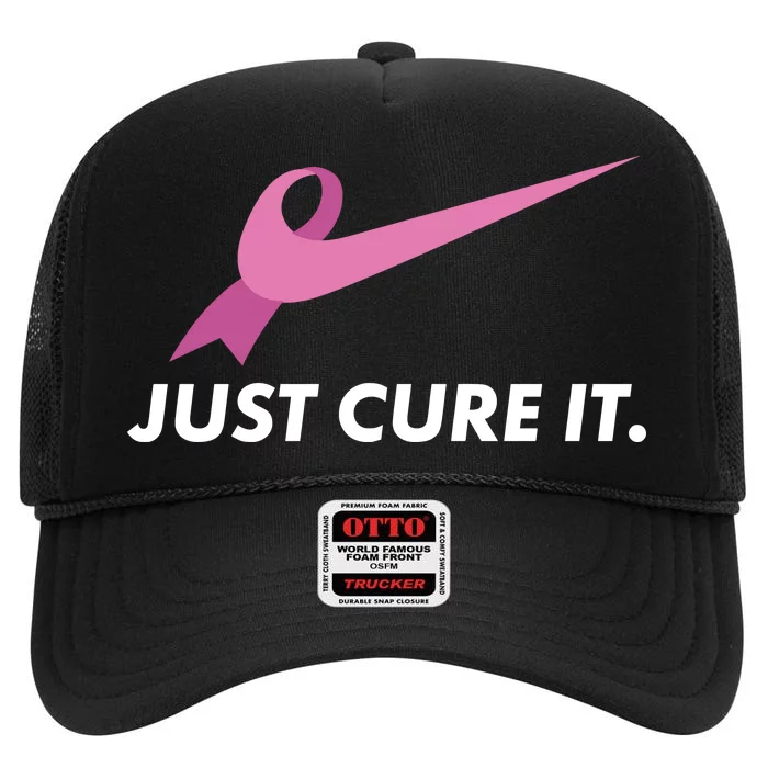 Just Cure It Breast Cancer Awareness High Crown Mesh Trucker Hat