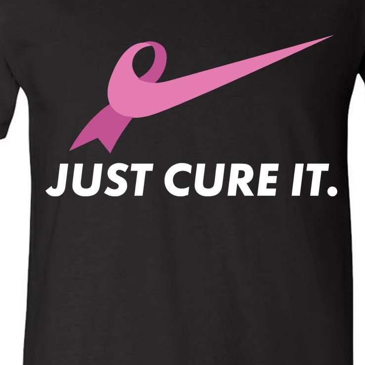 Just Cure It Breast Cancer Awareness V-Neck T-Shirt