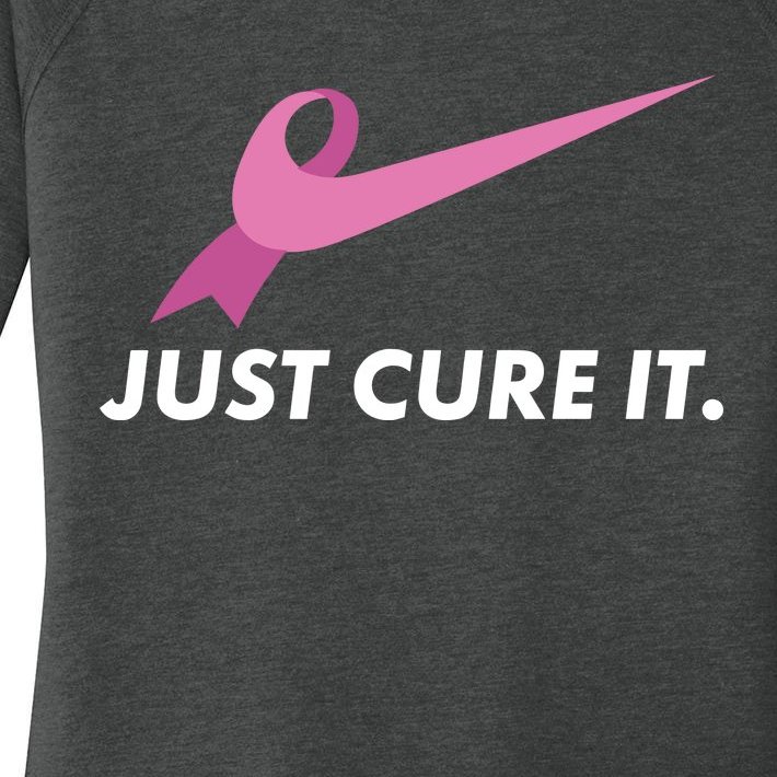 Just Cure It Breast Cancer Awareness Women’s Perfect Tri Tunic Long Sleeve Shirt