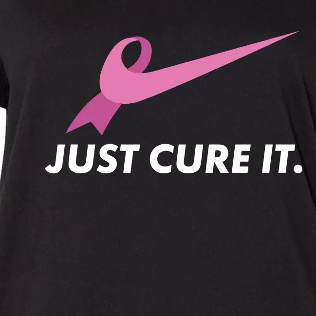 Just Cure It Breast Cancer Awareness Women's V-Neck Plus Size T-Shirt