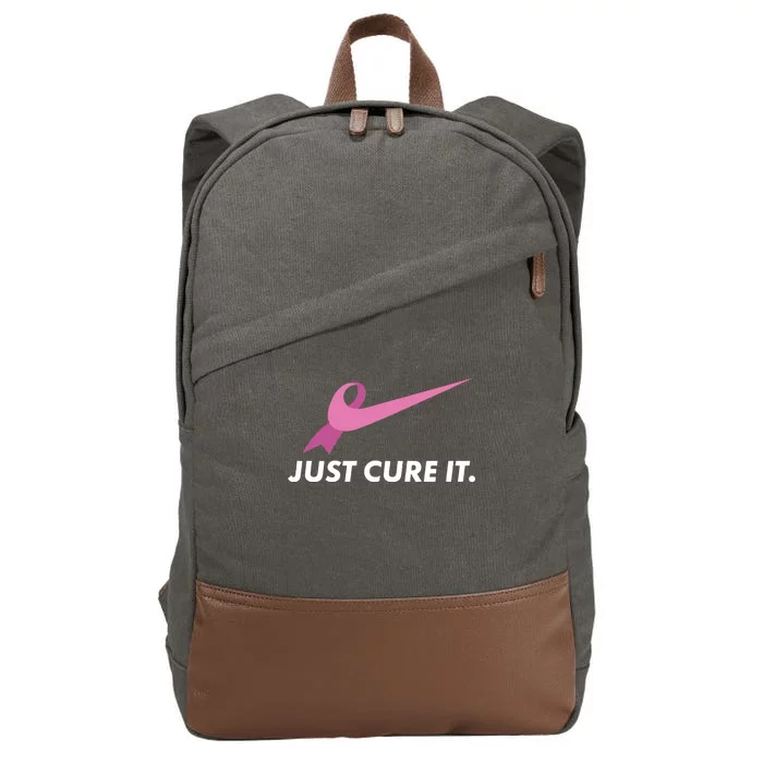 Just Cure It Breast Cancer Awareness Cotton Canvas Backpack