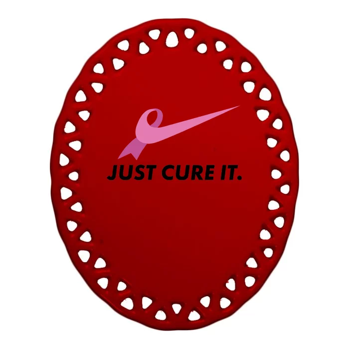 Just Cure It Breast Cancer Awareness Oval Ornament