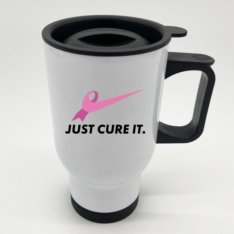 Just Cure It Breast Cancer Awareness Stainless Steel Travel Mug