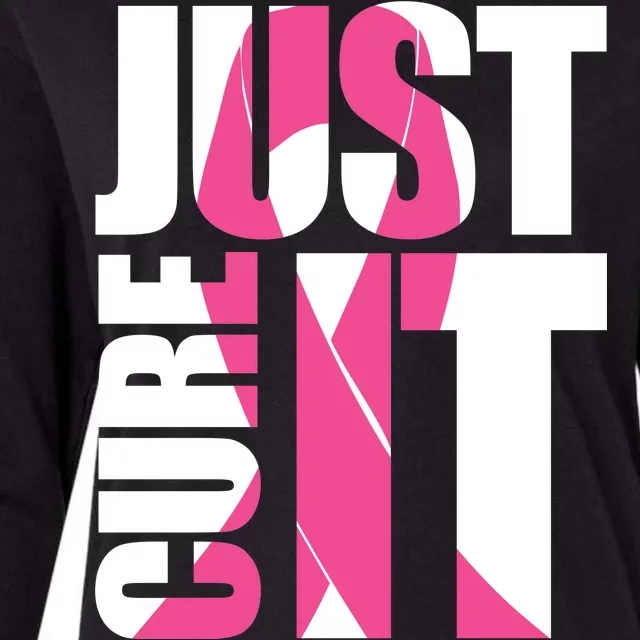 Just Cure It Breast Cancer Tribute Womens Cotton Relaxed Long Sleeve T-Shirt