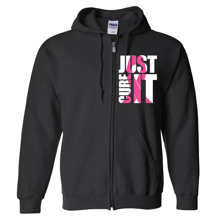 Just Cure It Breast Cancer Tribute Full Zip Hoodie