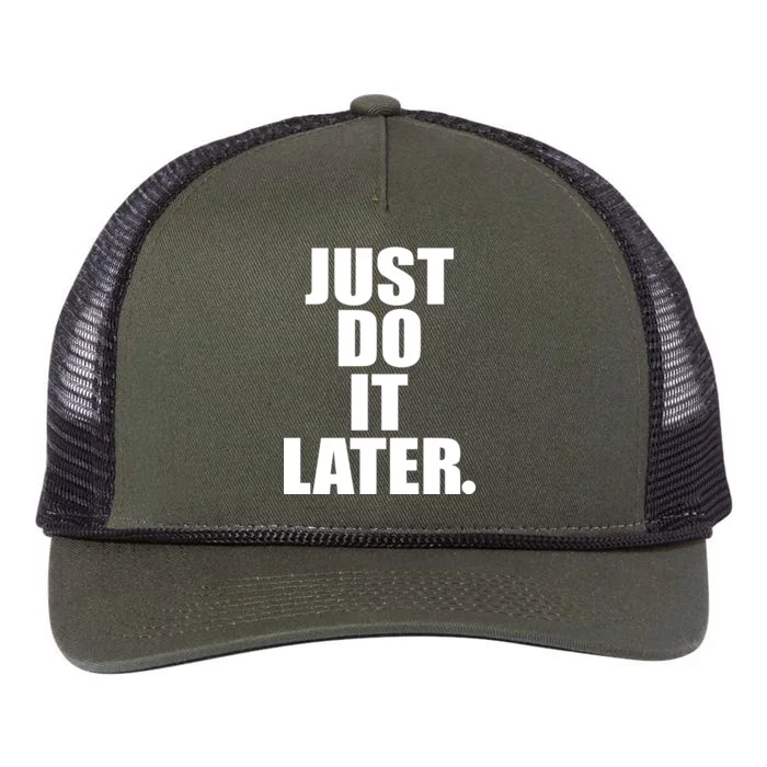 Just Do It Later Retro Rope Trucker Hat Cap