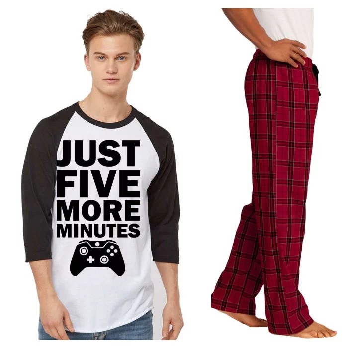 Just Five More Minutes Funny Video Game Raglan Sleeve Pajama Set