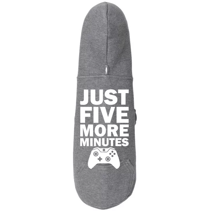 Just Five More Minutes Funny Video Game Doggie 3-End Fleece Hoodie