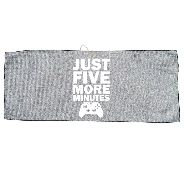 Just Five More Minutes Funny Video Game Large Microfiber Waffle Golf Towel