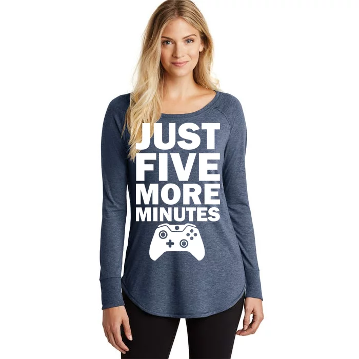 Just Five More Minutes Funny Video Game Women's Perfect Tri Tunic Long Sleeve Shirt