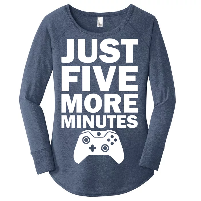 Just Five More Minutes Funny Video Game Women's Perfect Tri Tunic Long Sleeve Shirt