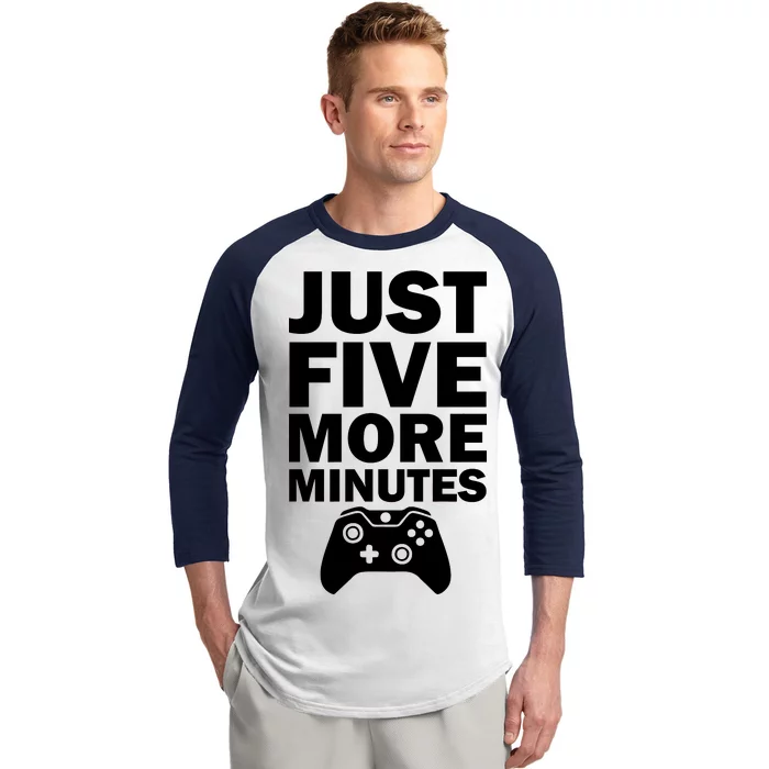 Just Five More Minutes Funny Video Game Baseball Sleeve Shirt