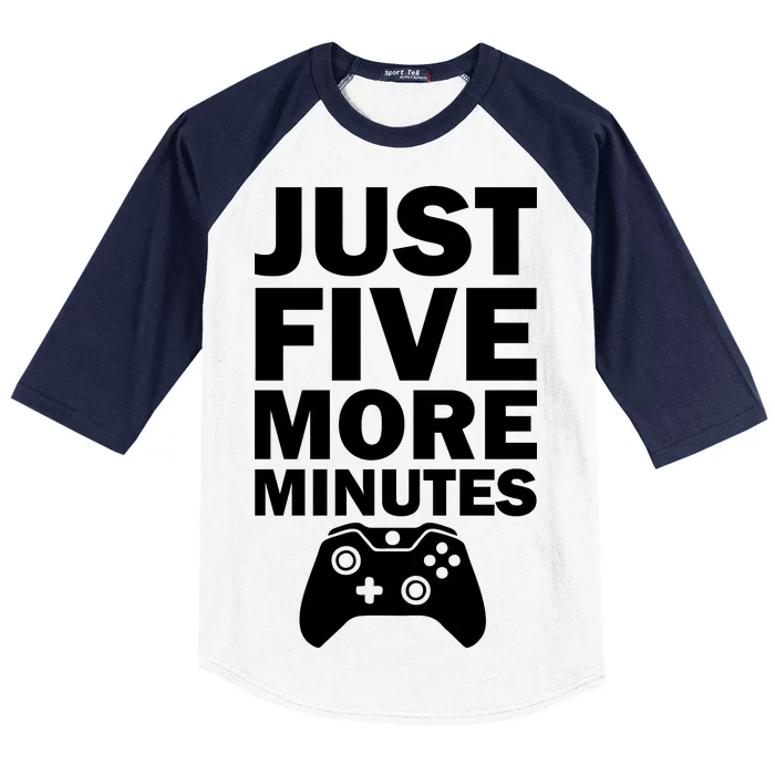 Just Five More Minutes Funny Video Game Baseball Sleeve Shirt