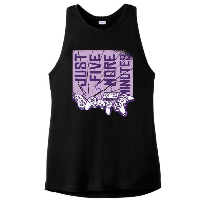 Just Five More Minutes Game Ladies Tri-Blend Wicking Tank