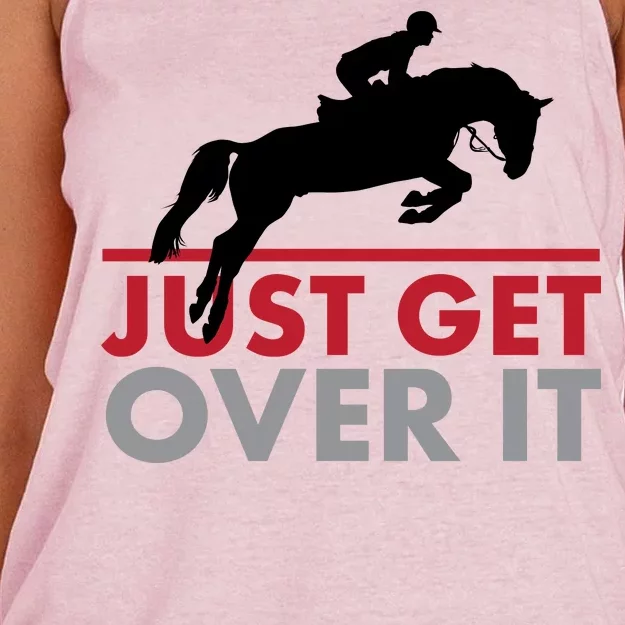 Just Get Over It Funny Horse Riding Women's Knotted Racerback Tank