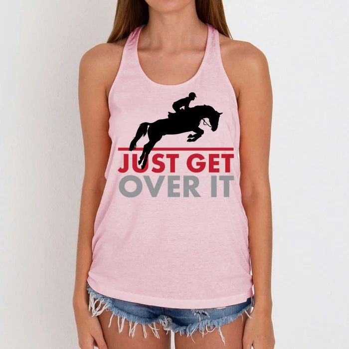 Just Get Over It Funny Horse Riding Women's Knotted Racerback Tank