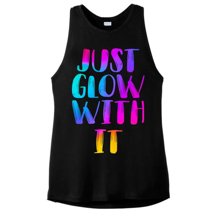 Just Glow With It Funny Retro Ladies Tri-Blend Wicking Tank