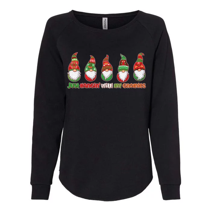 Just Hanging with My Gnomies Christmas Womens California Wash Sweatshirt