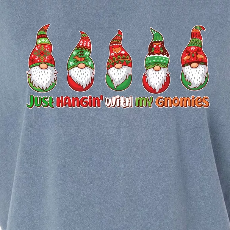 Just Hanging with My Gnomies Christmas Garment-Dyed Women's Muscle Tee