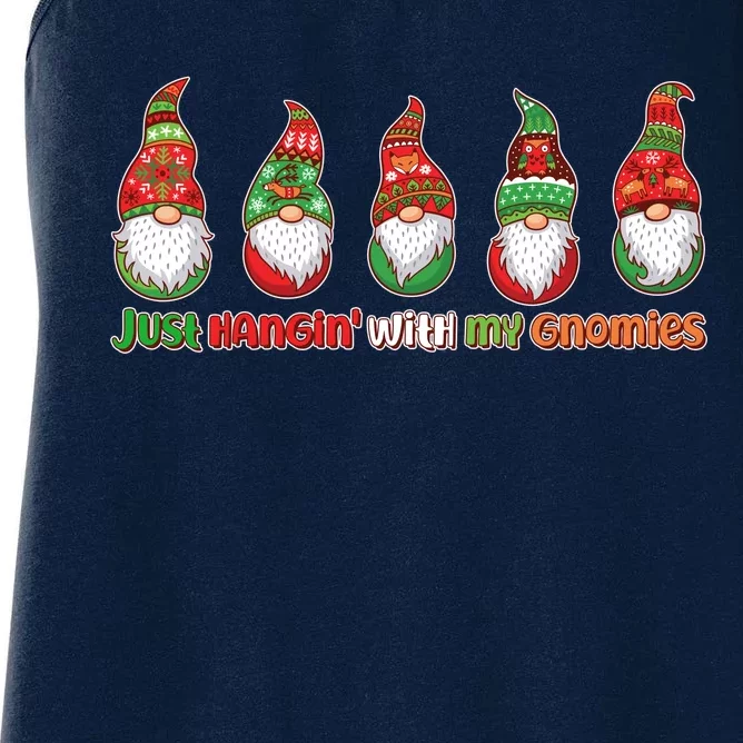 Just Hanging with My Gnomies Christmas Women's Racerback Tank