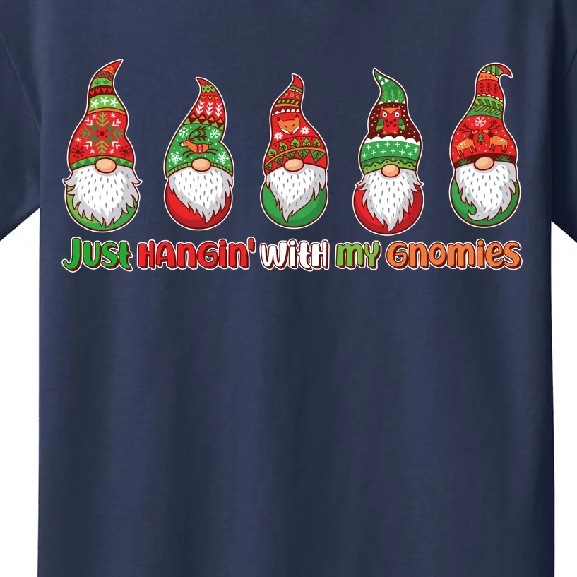 Just Hanging with My Gnomies Christmas Kids T-Shirt