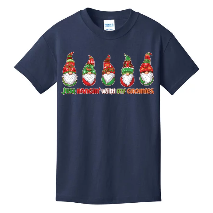 Just Hanging with My Gnomies Christmas Kids T-Shirt